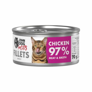 Monobiałkowa karma mokra dla kota Kurczak Filety John Dog for Cats 70g