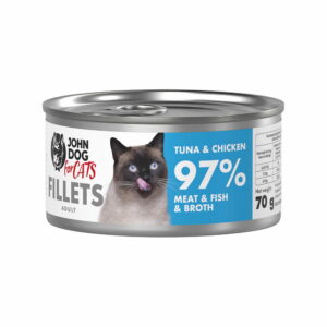 Karma mokra dla kota Tuńczyk i kurczak Filety John Dog for Cats 70G