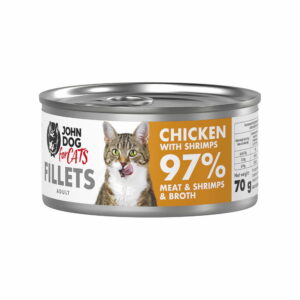 Karma mokra dla kota Kurczak z krewetkami Filety John Dog for Cats 70G