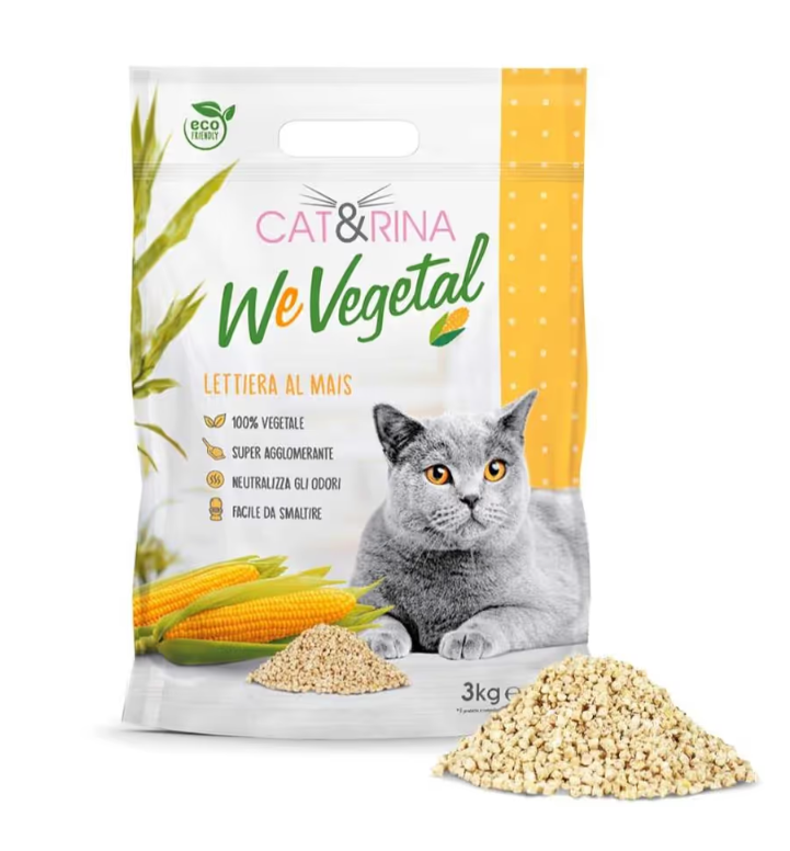 Cat&Rina WeVegetal Corn Litter – kukurydziany żwirek dla kota, zbrylający, biodegradowalny 5,5L